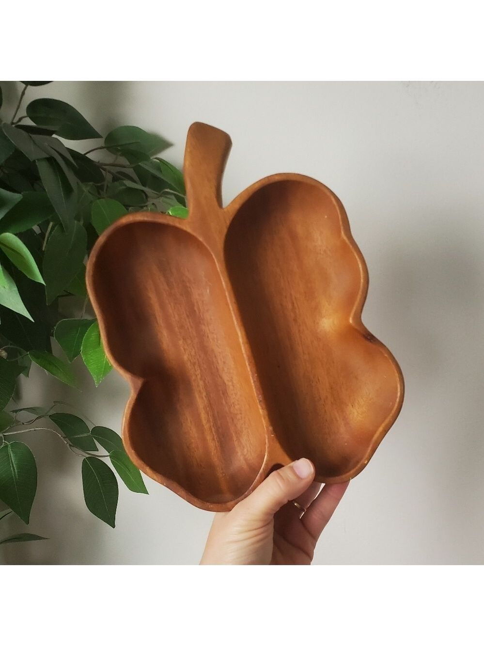 Leilani Monkey Pod Wood Serving Tray Mid Century Dish